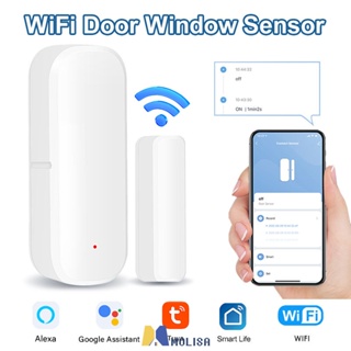 Tuya Smart Wifi Door Sensor เครื่องตรวจจับประตูเปิด / ปิดเข้ากันได้กับแอพ Smart Life MOLISA