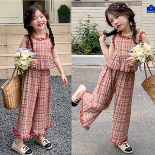 PRETTY BABY🧸พร้อมส่ง🧸ชุดเซ็ต2ชิ้น เสื้อกางเกงขายาว ชุดเด็ก ชุดเเฟชั่นสำหรับเด็กผู้หญิง(809)