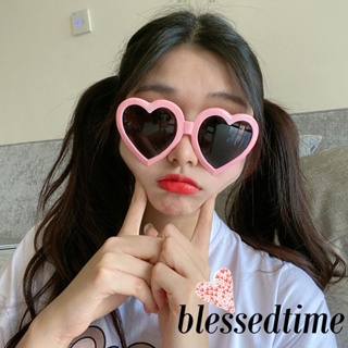 Blessedtime- แว่นตากันแดด รูปหัวใจ ขนาดใหญ่ สไตล์เรโทร แฟชั่นสําหรับผู้หญิง