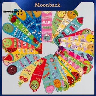 &lt;moonback&gt; ที่คั่นหนังสือ ลายผลไม้ หลากสี ติดทนนาน สําหรับเด็ก 30 36 ชิ้น