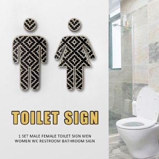 New 1 set Male Female Toilet Sign Men Women WC Restroom Bathroom Sign