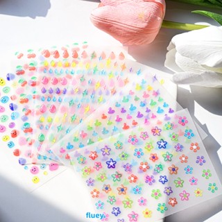 มาถึงการตกแต่งเล็บทรมาน 5d New Technology Gel Drop Nail Art Sticker Thin Tough Three-dimensional Fresh Flower Jelly Nail Sticker Jewelry
