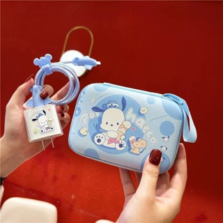 เคสซิลิโคน ลายการ์ตูน Pochacco น่ารัก พร้อมกระเป๋าเก็บ สําหรับสายชาร์จ iPhone 20W 5 ชิ้น ต่อชุด