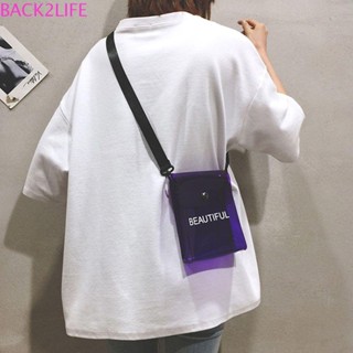 Back2life กระเป๋าสะพายไหล่ PVC แบบใส สีเจลลี่ เหมาะกับฤดูร้อน สําหรับใส่โทรศัพท์มือถือ