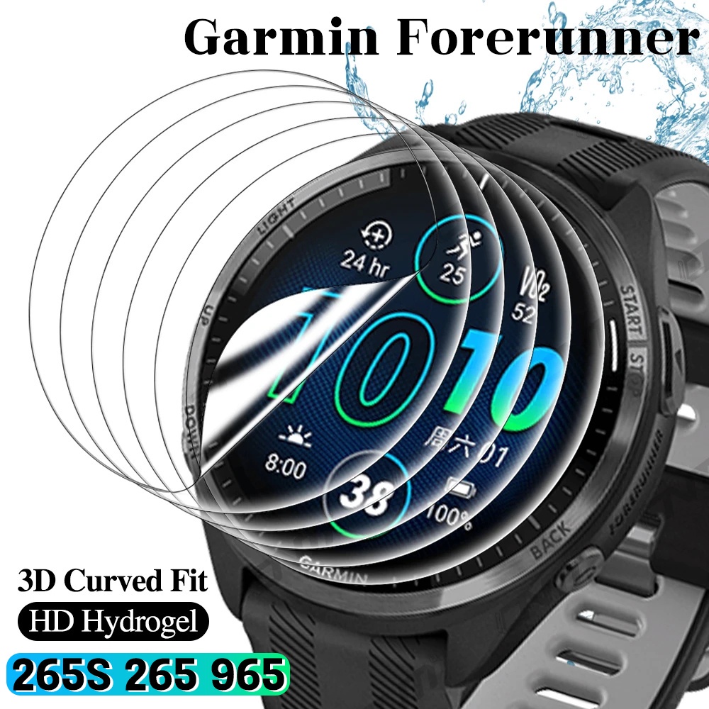 สําหรับ Garmin Forerunner 265s / 265 / 965 HD ป้องกันรอยขีดข่วน ฟิล์มกระจกนิรภัย นุ่ม ป้องกันลายนิ้วมือ ฟิล์มไฮโดรเจล ใส สมาร์ทวอทช์ ป้องกันหน้าจอ