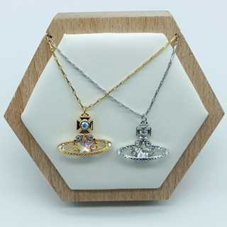 2023 New Fire Color Five-pointed Star Necklace Premium Quality Accessories Gold Five-pointed Star Glass Saturn Collar Chain