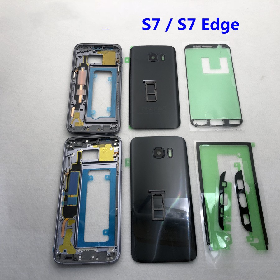 สําหรับ Samsung Galaxy S7 G930F G930FD G935 ฝาหลัง G930 Full Housing กรอบกลาง S7 Edge G935FD G935F ฝ