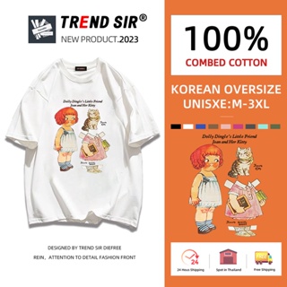 ⚡พร้อมส่ง⚡️เสื้อยืด oversize cotton 100 เสื้อยืดคอกลม ทรงหลวม เสื้อยืดโอเวอร์ไซส์ เสื้อยืดแฟชั่น มี9สี M-3XL