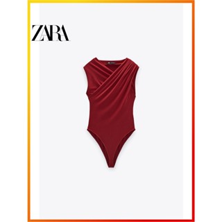 Zara ใหม่ ชุดบอดี้สูท คอจับจีบ สําหรับผู้หญิง 1165081 520