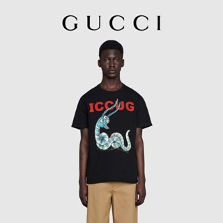 ☆★♣ [สินค้าใหม่] เสื้อยืด พิมพ์ลายสัตว์ ICCUG สร้างโดย Gucci ตกแต่งโดย Freya Hartas