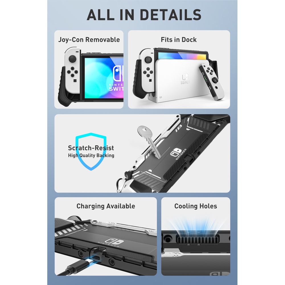 I-blason เคสป้องกันกล่องเกราะ ทนทาน สําหรับ Nintendo Switch OLED 2021 สําหรับ Nintendo Switch OLED Model and Joy Con Controller
