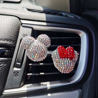 Car Air Conditioner Air Outlet Decoration Creative Diamond Mickey Headwear Mickey Mouse Head Car Aromatherapy Solid Car Perfume yGtP