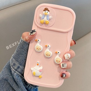 เคสซิลิโคนนิ่ม ลายการ์ตูนเป็ด 3D สําหรับ IPhone 11 12 13 14 Pro Max Plus 12Pro 13Pro 14Pro 12Promax 13Promax 14Promax