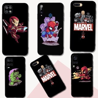 เคสโทรศัพท์มือถือ ซิลิโคนนิ่ม Tpu ลายการ์ตูนซุปเปอร์ฮีโร่ มาร์เวล สีดํา สําหรับ Oppo A53 A32 A53S 4G 5G A33 A11S 4G 2020