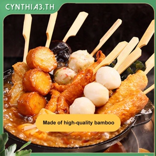 100PCS ไม้ไผ่ Skewers สไตล์บาร์บีคิว BBQ Sticks, Burger Skewers Kebab Stick Skewer Cynthia