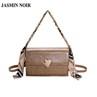 Jasmin NOIR กระเป๋าสะพายไหล่ หนัง PU ใบเล็ก ลายหัวใจ สําหรับสตรี