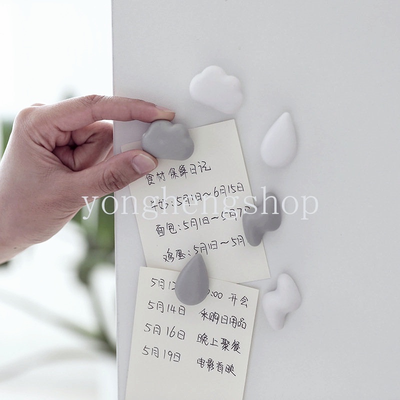 สติกเกอร์แม่เหล็ก รูปเมฆ 3D สร้างสรรค์ สําหรับติดตู้เย็น ไวท์บอร์ด รูปภาพ โน้ต 1 5 ชิ้น