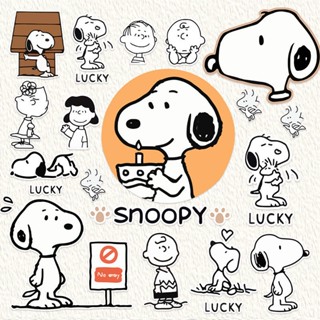 สติกเกอร์ ลายการ์ตูน Snoopy กันน้ํา สําหรับติดตกแต่งกระเป๋าเดินทาง แล็ปท็อป ipad กีตาร์ รถเข็น