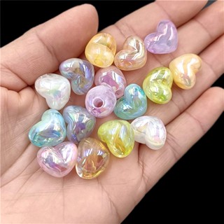 แฟชั่น 10 ชิ้น ฮาโลย้อมสี เยลลี่ สี หัวใจ ลูกปัด DIY สร้อยข้อมือ สร้อยคอ เครื่องประดับ อุปกรณ์