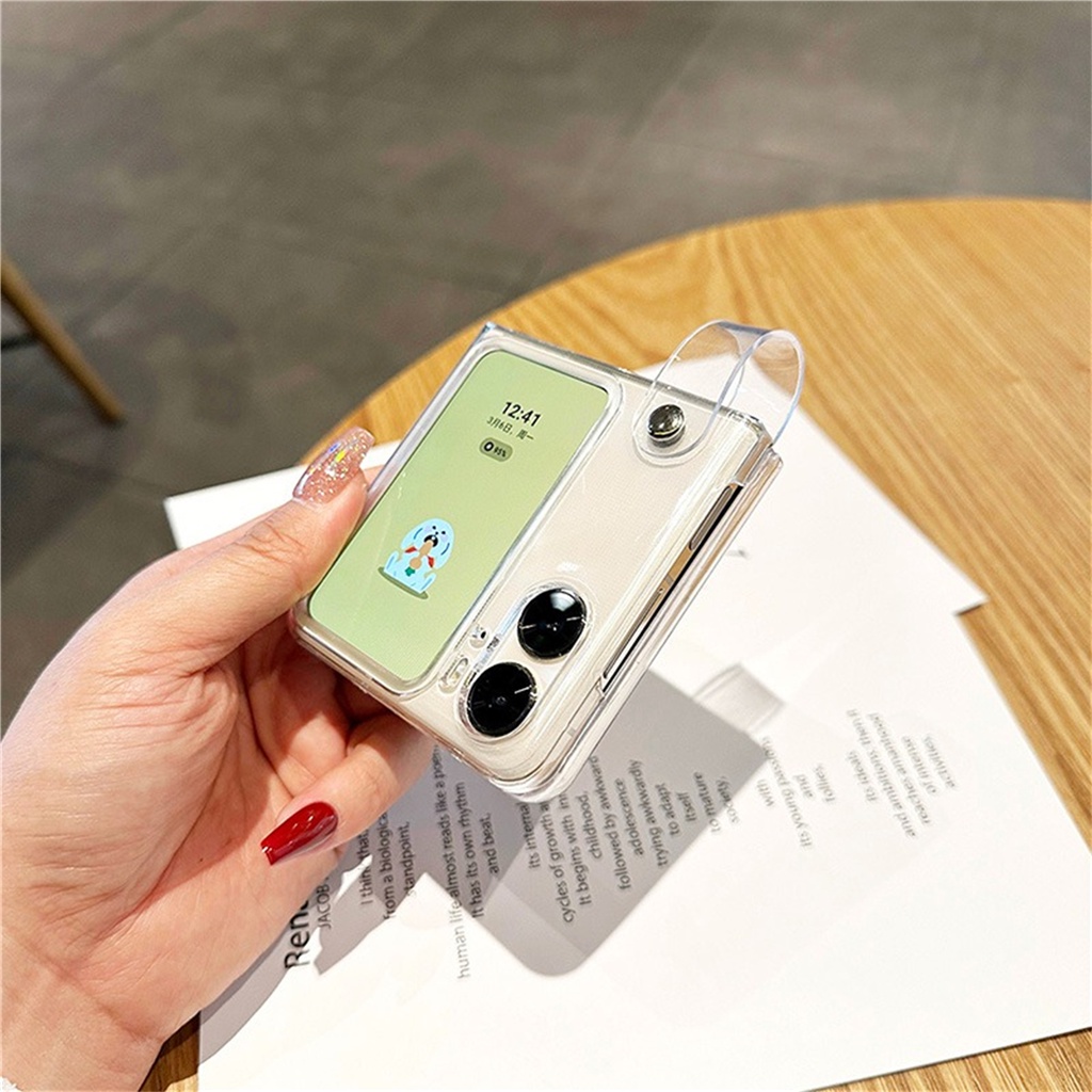 เคสโทรศัพท์มือถือแบบใส ฝาพับ กันกระแทก สไตล์เกาหลี หรูหรา สําหรับ OPPO Find N2 Flip findn2 Flip Find N2 Flip N3 Flip N3Flip