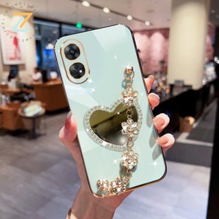 เคส VIVO Y22 Y22S Y35 Y02S Y16 Y21 Y12S Y12 Y20 Y11 Y01 Y15S Y50 Y33S Y12A สร้อยข้อมือพลัมหัวใจกระจกสุดหรูชุบเคสโทรศัพท์ซิลิโคน