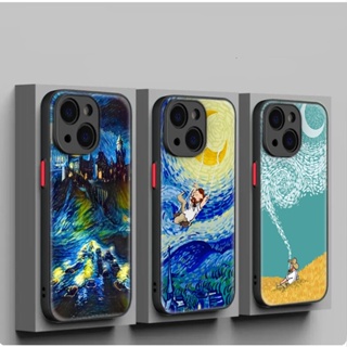 เคสโทรศัพท์มือถือนิ่ม กันเลนส์ ลาย Van Gogh starry night สําหรับ iPhone SE SE2 SE3 7 8 Plus XR XS Max 11 Pro Max 38WES