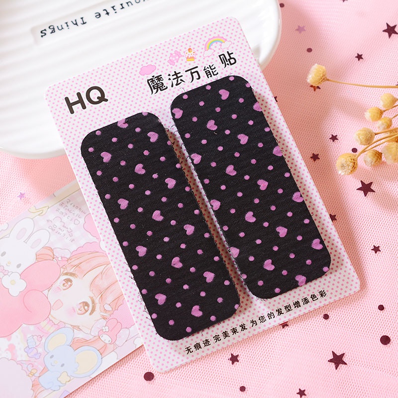 สติกเกอร์ติดผมหน้าม้า 2 แพ็ก สติกเกอร์ผม สติกเกอร์ผม เวลโคร สติกเกอร์ผมผู้หญิง สติกเกอร์ผมแตก Velcro headwear
