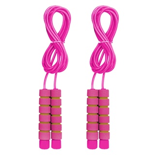 2pcs School Training Portable Foam Handle Fat Adjustable Length Boy Girl Indoor Outdoor 2.4m Kids Skipping Rope