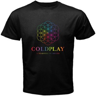 Coldplay A Head Full of Dreams Tour 2017 Concert Tour Men Black shirt 2021 High quality Brand Tshirt เสื้อยืดคอกลม