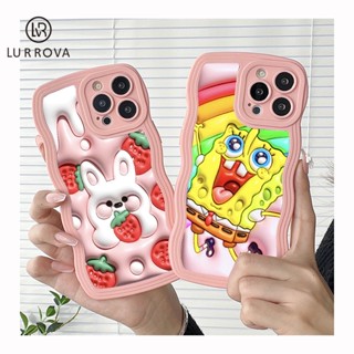 เคส OPPO A78 5G A57 4G 2022 A54 A16 A15 A77 A12 A3S A5 A7 A5S A15S A31 2020 A53 A9 2020 A5 2020 A96 A76 F9 เคสโทรศัพท์ซิลิโคนคลื่นการ์ตูน 3 มิติน่ารัก