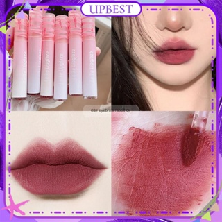 ♕Leike Pink Bunny Lip Gloss ผงผ้าฝ้าย Gauze Mist Feeling Matte Velvet Non Stick Cup กันน้ำติดทนนาน Lip แต่งหน้า6สี UPBEST