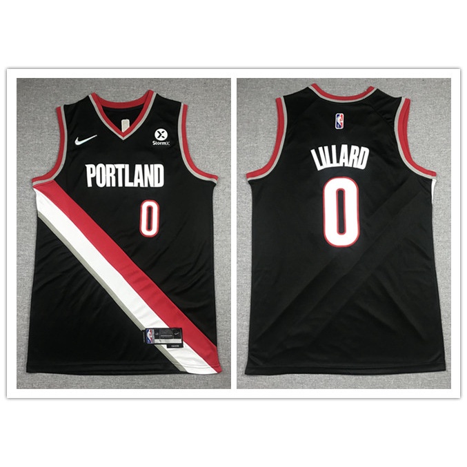 【6 สไตล์】เสื้อบาสเก็ตบอล NBA Portland Blazers No. 0 Lillard สีดำ p320