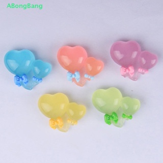 Abongbang ลูกโป่งเรซิ่น รูปหัวใจ เรืองแสง ขนาดเล็ก DIY สุ่มสี 5 ชิ้น