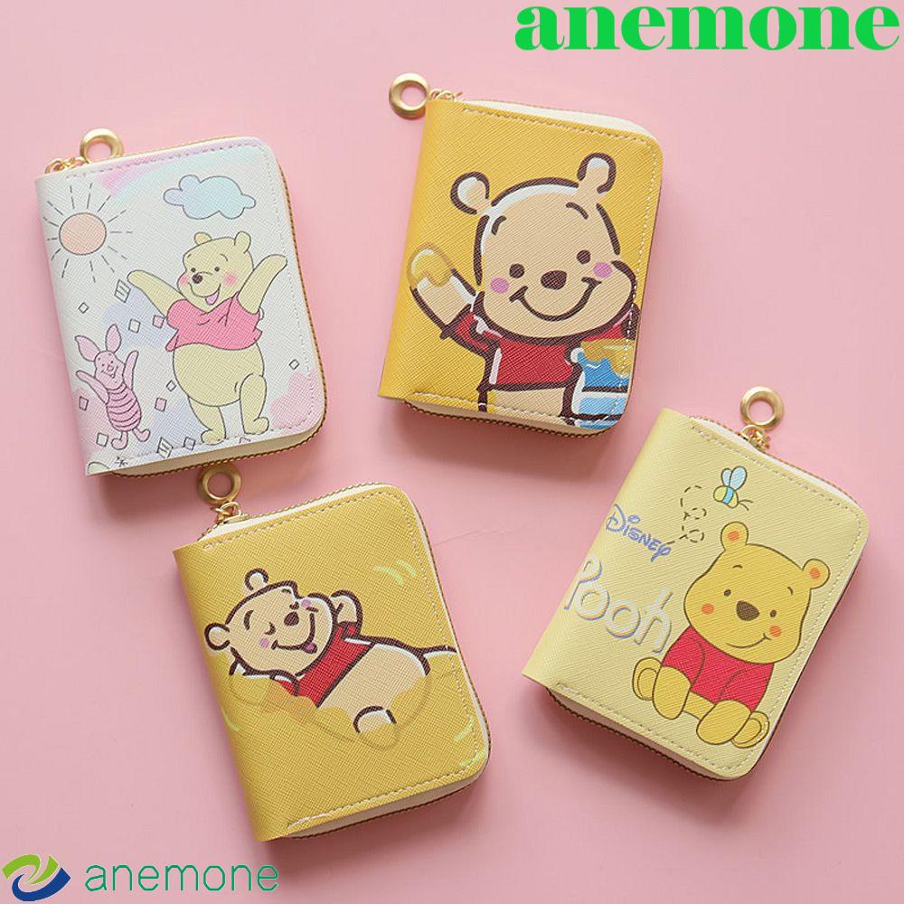 Anemone กระเป๋าสตางค์เหรียญหมีพูห์กระเป๋านามบัตรสําหรับผู้หญิง