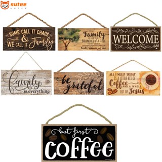 Sutee ป้าย Welcome Plaques Rustic Home สําหรับแขวนตกแต่งประตูบ้าน ครอบครัว