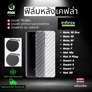 ฟิล์มหลังเคฟล่า Infinix รุ่น Note 10 Pro, Note8i,Note 7,Hot 10s,Hot 9 Play,Smart 4,Smart 5,note 11s,Smart 7,Hot 30