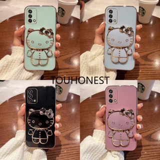 เคส Oppo A74 เคส Oppo A54 A56 เคส Oppo A78 A58 เคส Oppo A58X A95 Case Oppo A53 A55 Case Oppo A7 A5S Case Oppo A12 A15 Case Oppo A15S A35 Case Cute Anime Cartoon Vanity Mirror Hello Kitty Holder Phone Cover Case With Metal Sheet TK โทรศัพท์มือถือ