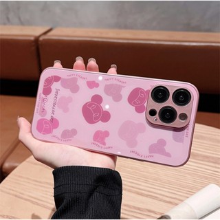 สําหรับ Huawei P30 Pro P40 Pro P50 Pro P60 Pro ใหม่ แก้ว หมีสุดเท่ เคสโทรศัพท์ สีโลหะ ขอบตรง ฝาครอบป้องกัน