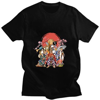 #ถูกสุด เสื้อยืดแขนสั้น ผ้าฝ้าย 100% พิมพ์ลายการ์ตูนวันพีช Roronoa Luffy Zoro สไตล์ฮิปฮอป สําหรับคู่รัก