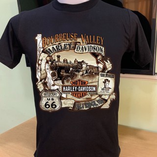 HH เสื้อยืด เสื้อฮาเลย์ (harley davidson) ผ้าบาง50/50 เสื้อผ้า เสื้อวินเทจ USA  เสื้อยืดคอกลมผ้าฝ้าย