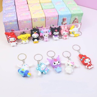 Sanrio พวงกุญแจ จี้ตุ๊กตา Cinnarmoroll Kuromi Hello Kitty Pochacco ขนาดเล็ก ของเล่นสําหรับเด็ก 1 กล่อง