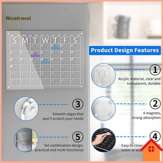 [Ni] กระดานไวท์บอร์ดแม่เหล็ก อะคริลิคใส แบบแห้งเร็ว ปฏิทิน