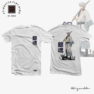 พร้อมส่ง Anime Shirt - ETQTCo. - Gintama - Sakata Gintoki การเปิดตัวผลิตภัณฑ์ใหม่ T-shirt