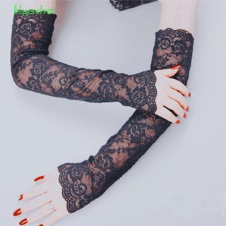 Bluevelvet ถุงมือกันแดด แบบยาว ไร้นิ้ว หรูหรา แฟชั่นฤดูร้อน