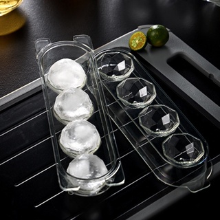 Reusable Round Large Kitchen Tool With Lid Home Bar Easy Release Chilling For Whiskey 4 Sphere Ice Ball Maker