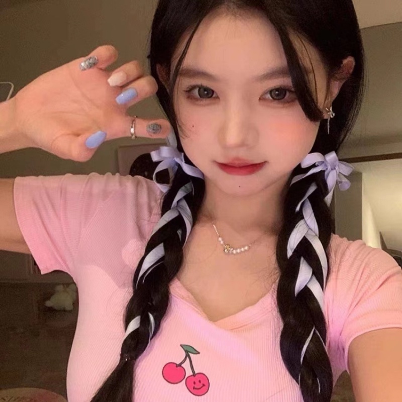 กิ๊บติดผม ริบบิ้นถัก รูปปากเป็ด ประดับโบว์ สีพื้น หรูหรา เป็นที่นิยม แฟชั่นแฟรี่ สําหรับผู้หญิง