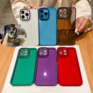 2 in 1 เคสโทรศัพท์มือถือแบบนิ่ม TPU ใส กันกระแทก กันรอยเลนส์กล้อง หรูหรา สําหรับ iPhone 7 8 SE Plus X XS XR