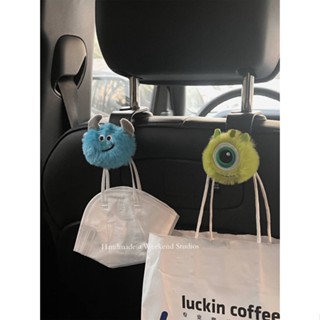 Big Eye Hair Monster Car Seat Small Hook Multifunctional Chair Back Storage Car Supplies Cute Car Interior Ornaments MJQW