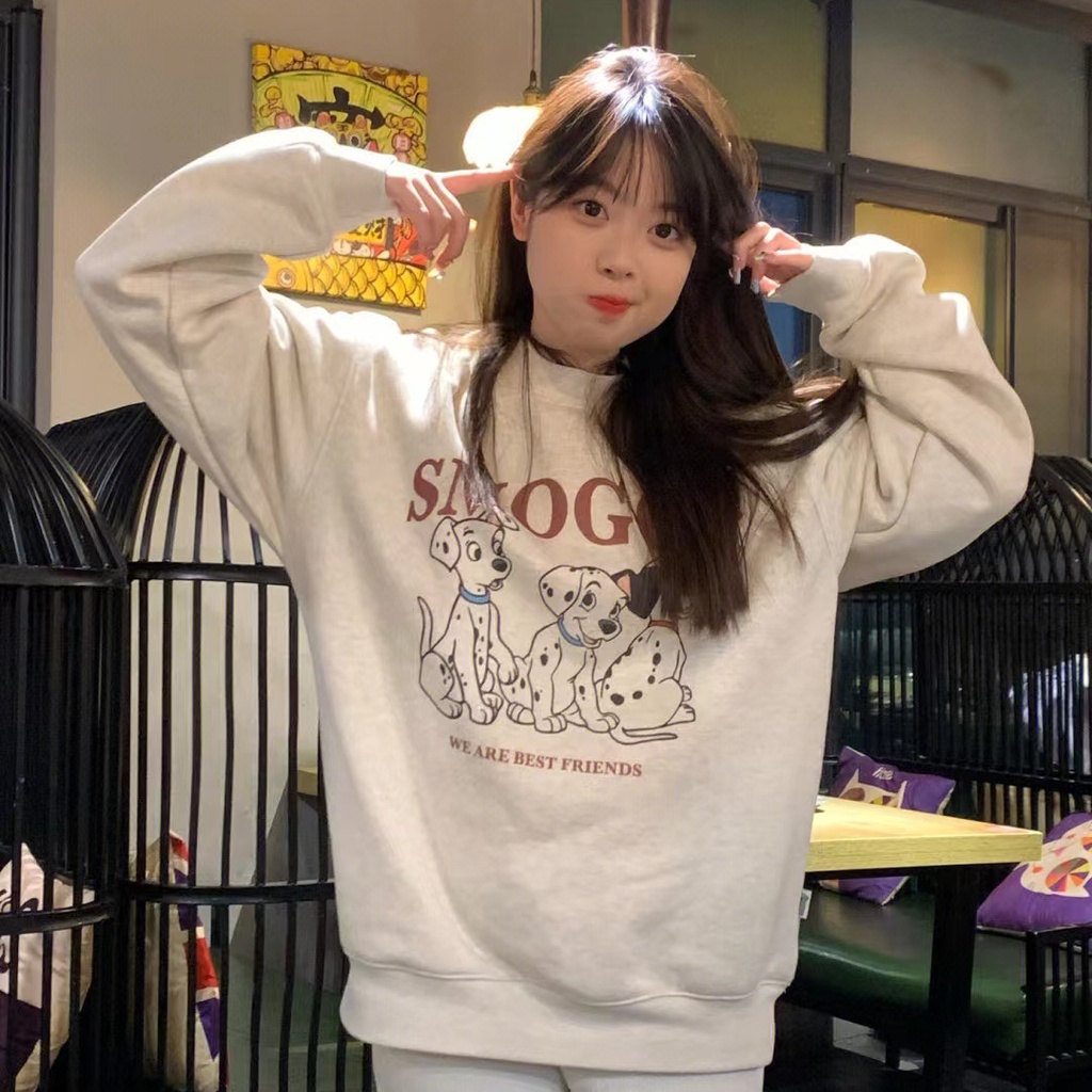 เสื้อกันหนาวแขนยาวลําลอง คอกลม ผ้ากํามะหยี่ แบบหนา พิมพ์ลายตัวอักษร สไตล์เกาหลี อเนกประสงค์ สําหรับผู้ชาย และผู้หญิง ไซซ์ 3XL 2023