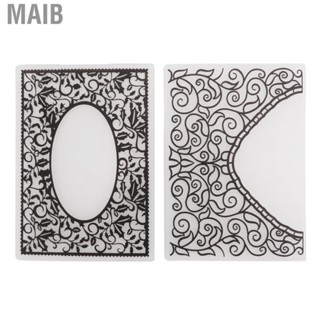 Maib 2Pcs Plastic Embossing Folders Retro Leaves Flower Pattern Wide Application Easy Operation DIY Embossing Template Folders